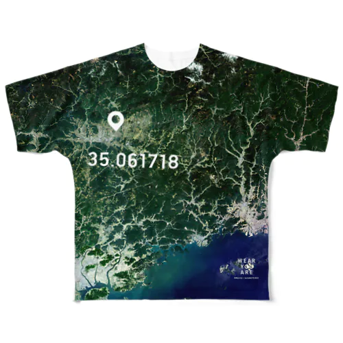 岡山県 津山市 Tシャツ 両面 All-Over Print T-Shirt