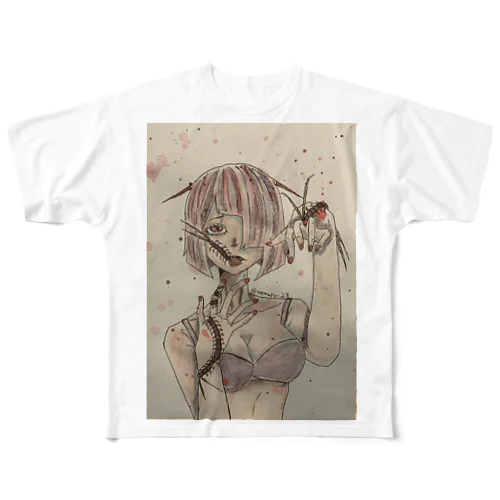 むかでの女の子 フルグラフィックTシャツ