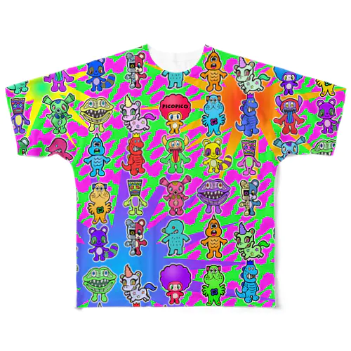 ピコピコオールスター　ジャングル All-Over Print T-Shirt