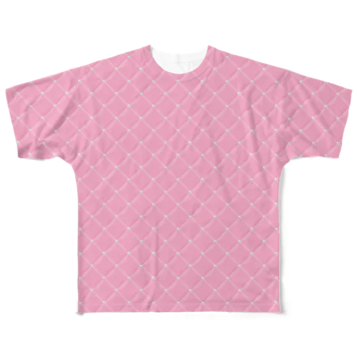 キルティングパール ピンク フルグラフィックTシャツ