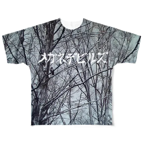 木に鳩 ロゴ入り All-Over Print T-Shirt