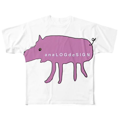ぶたたくん -anaLOG deSIGN- All-Over Print T-Shirt