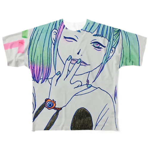 モンスターガール フルグラフィックTシャツ