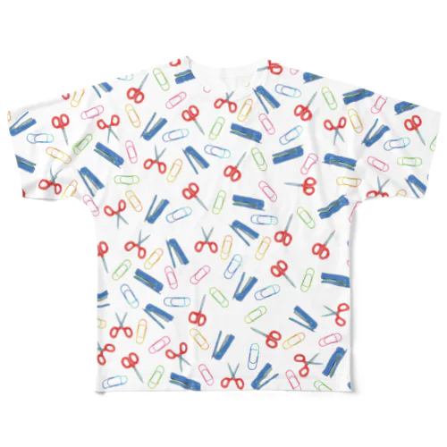 はさむ文具たち白 All-Over Print T-Shirt