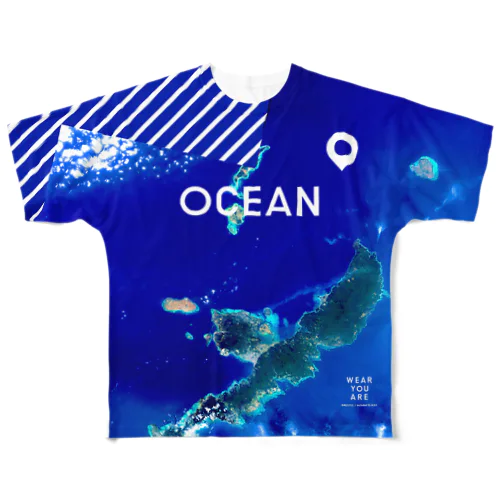 沖縄県 島尻郡 Tシャツ 片面 フルグラフィックTシャツ
