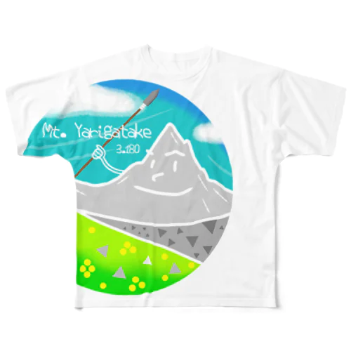 Mt. Yarigatake フルグラフィックTシャツ