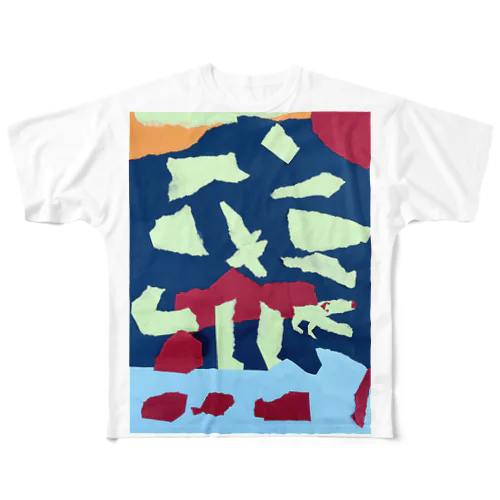恐竜の世界の夜 All-Over Print T-Shirt