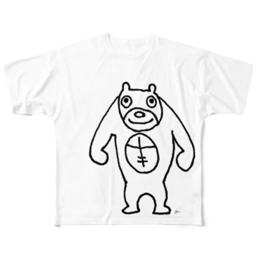 マッチョ熊／Macho Bear All-Over Print T-Shirt