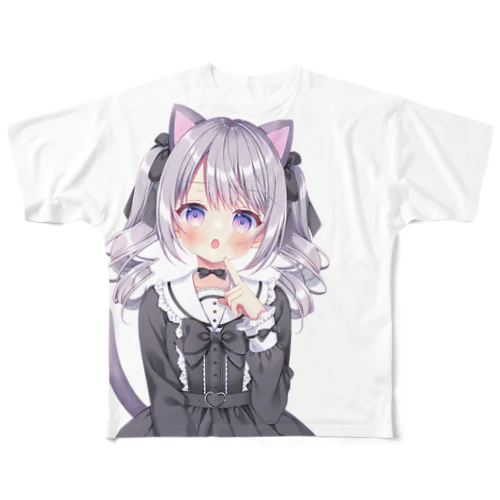 ねこみみ フルグラフィックTシャツ