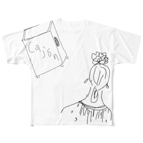 フラメンコとカホン All-Over Print T-Shirt