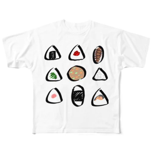 RICE　BALL All-Over Print T-Shirt