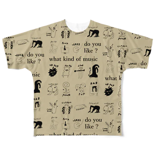 music tee 偶然  All-Over Print T-Shirt