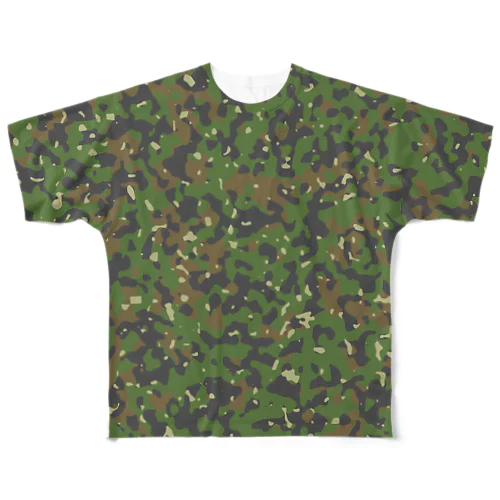 Camo JungleCamp ジャングル用迷彩 サバゲー装備 フルグラフィックTシャツ