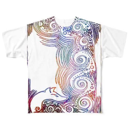 九尾の狐虹の大樹 All-Over Print T-Shirt