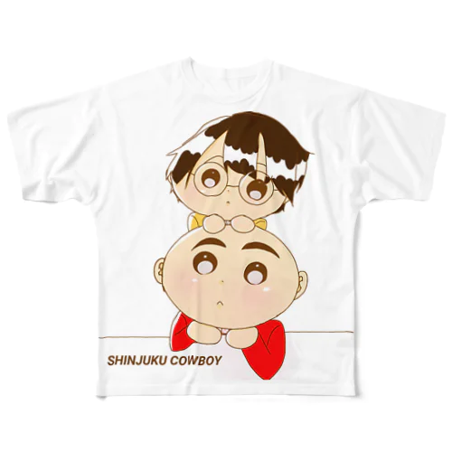 新宿カウボーイ『かねきよon石沢デザイン』 フルグラフィックTシャツ