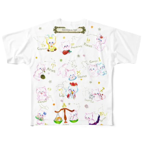 12星座猫 All-Over Print T-Shirt