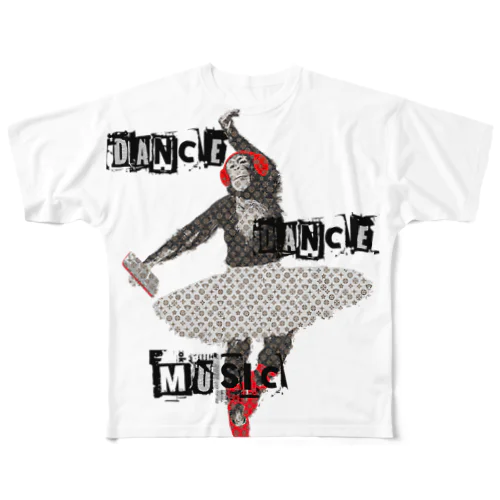 dancing monkey フルグラフィックTシャツ