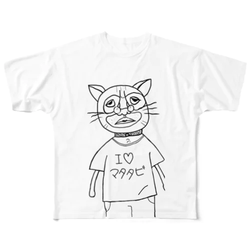 ドラ猫(BIG) フルグラフィックTシャツ