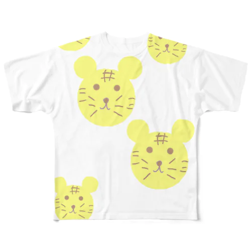 めにめにたいがー(many many tigers) All-Over Print T-Shirt