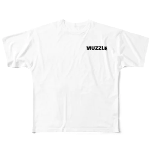 White dog Muzzle collection フルグラフィックTシャツ