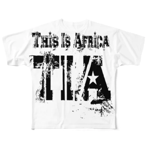 TIA (This is Africa) これがアフリカだぁ!! (ブラック)  All-Over Print T-Shirt