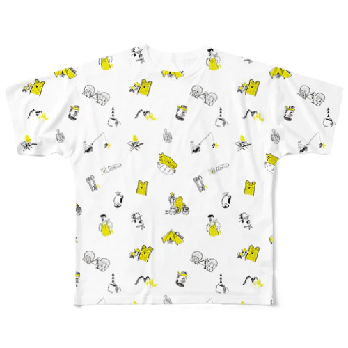 クマと二人キャンプ All-Over Print T-Shirt