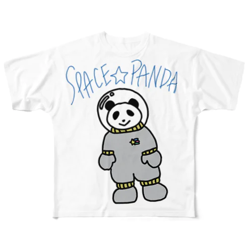 スペースパンダ★宇宙パンダ SPACE PANDA CAFE フルグラフィックTシャツ