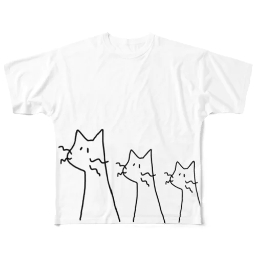 ねことりお フルグラフィックTシャツ