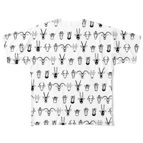 うしのなかまたち〜あれ、きみも？〜 All-Over Print T-Shirt