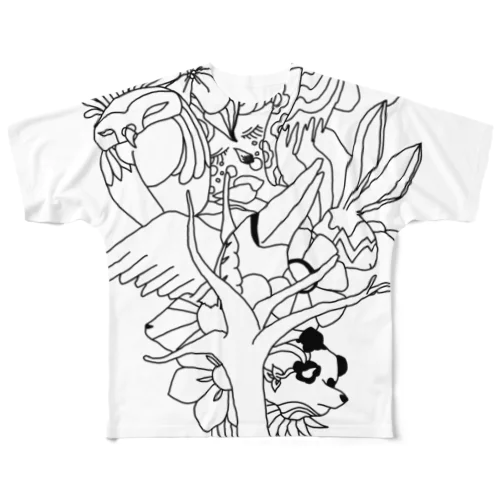 動物の木 All-Over Print T-Shirt