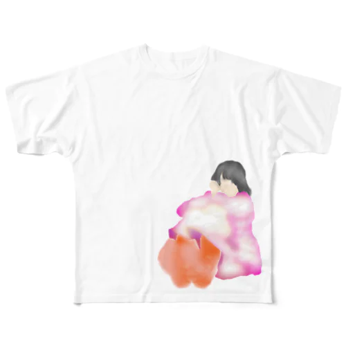 休日のわたし ピンクver. All-Over Print T-Shirt