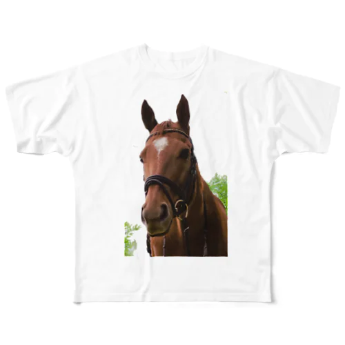 牧場 乗馬 馬術の馬 All-Over Print T-Shirt