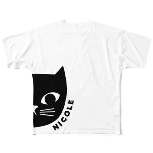 黒猫屋ニコル All-Over Print T-Shirt