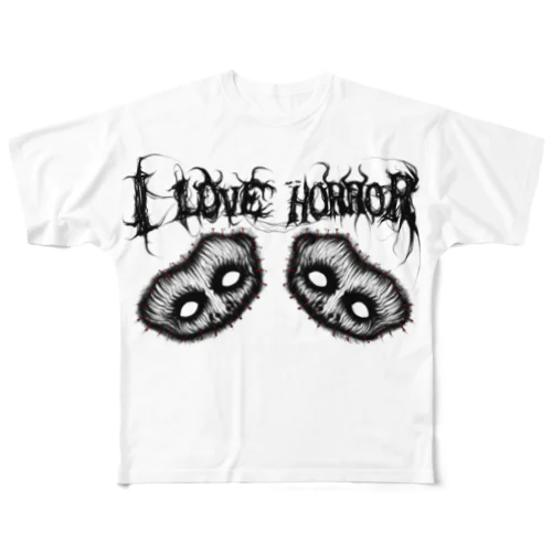i love horror!! フルグラフィックTシャツ