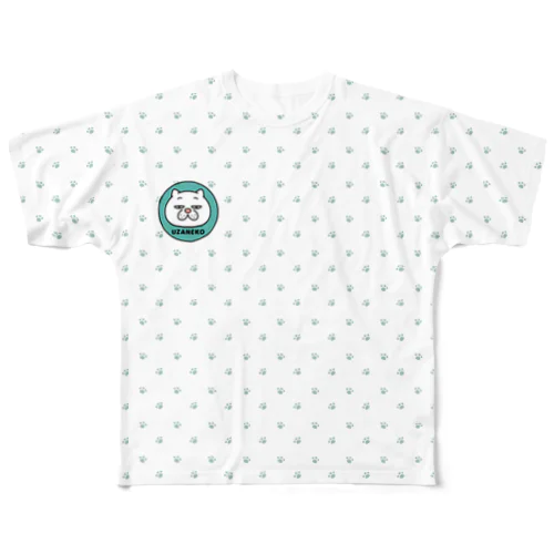 ウザ～～い猫　足跡 All-Over Print T-Shirt