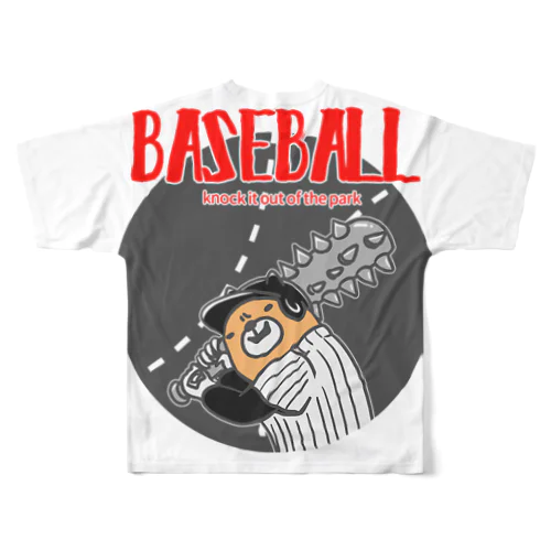野球Bear2(凶悪顔クマシリーズ) フルグラフィックTシャツ