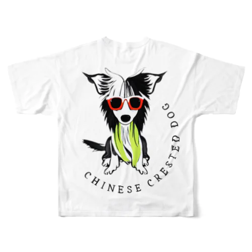 Chinese Crested Dog フルグラフィックTシャツ