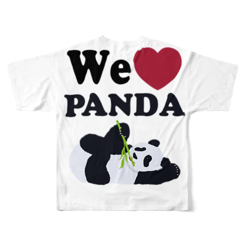 we love パンダ フルグラフィックTシャツ