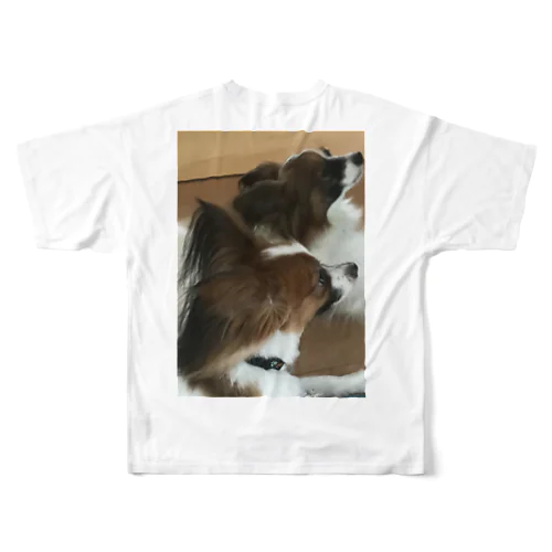 アツアツ犬 フルグラフィックTシャツ