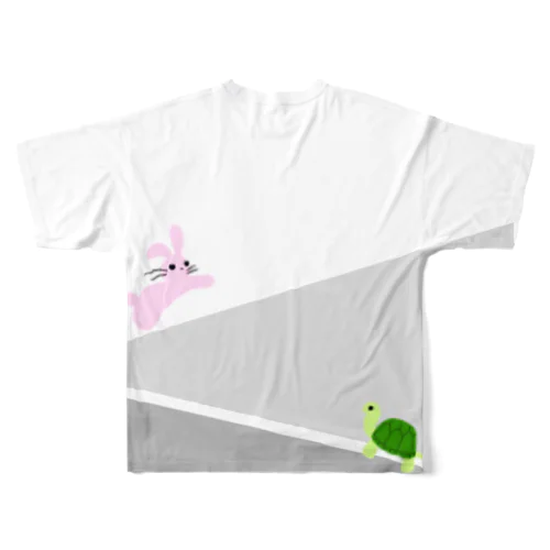 ウサギちゃん・カメちゃん All-Over Print T-Shirt