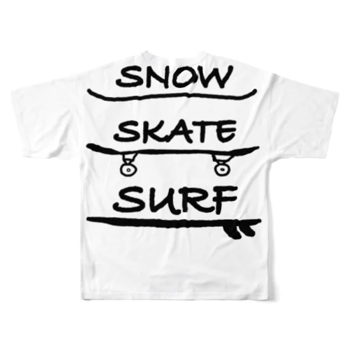 Snow Skate Surf フルグラフィックTシャツ