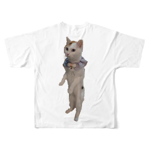 立ち猫華っち フルグラフィックTシャツ