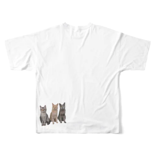 😽３トリオ フルグラフィックTシャツ