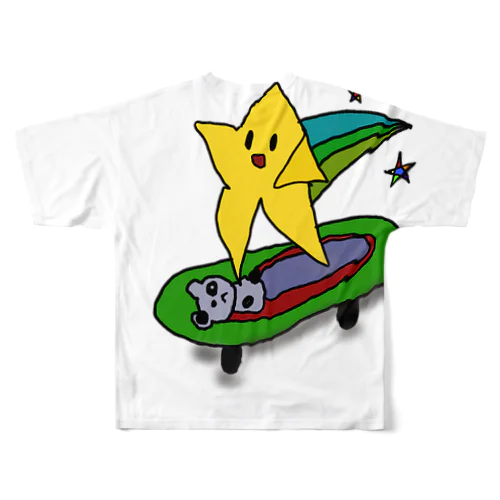 初心者スケーター星くんTシャツ All-Over Print T-Shirt