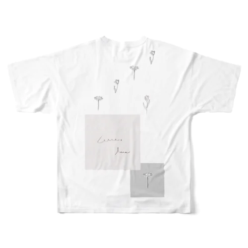 いろいろお花×ステッカー風 All-Over Print T-Shirt