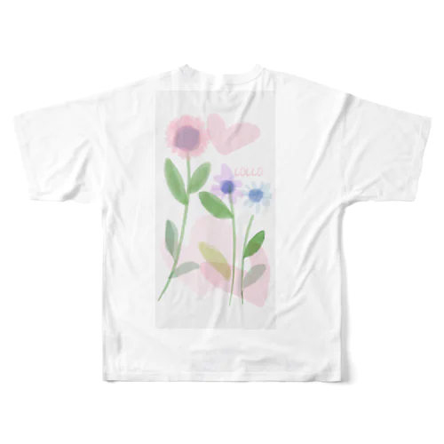 やさしいお花ちゃんとハート All-Over Print T-Shirt