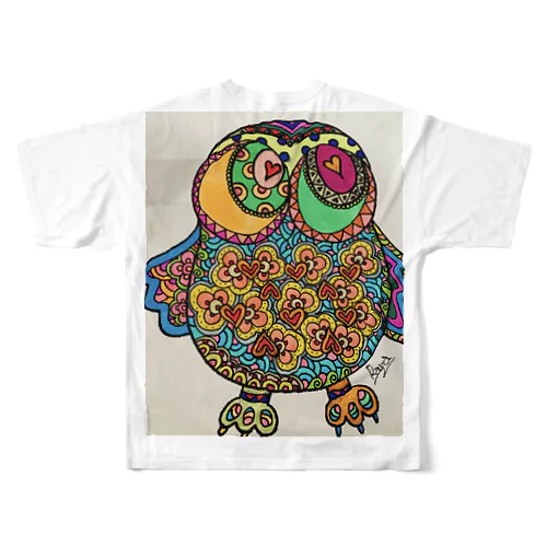 ふくろー(不苦労、ふくろう) All-Over Print T-Shirt