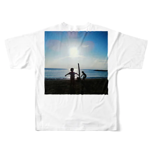 夏の日のビーチ 풀그래픽 티셔츠