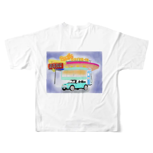 アメ車でdrive-in フルグラフィックTシャツ