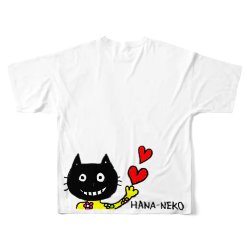 HANA猫Tシャツ フルグラフィックTシャツ